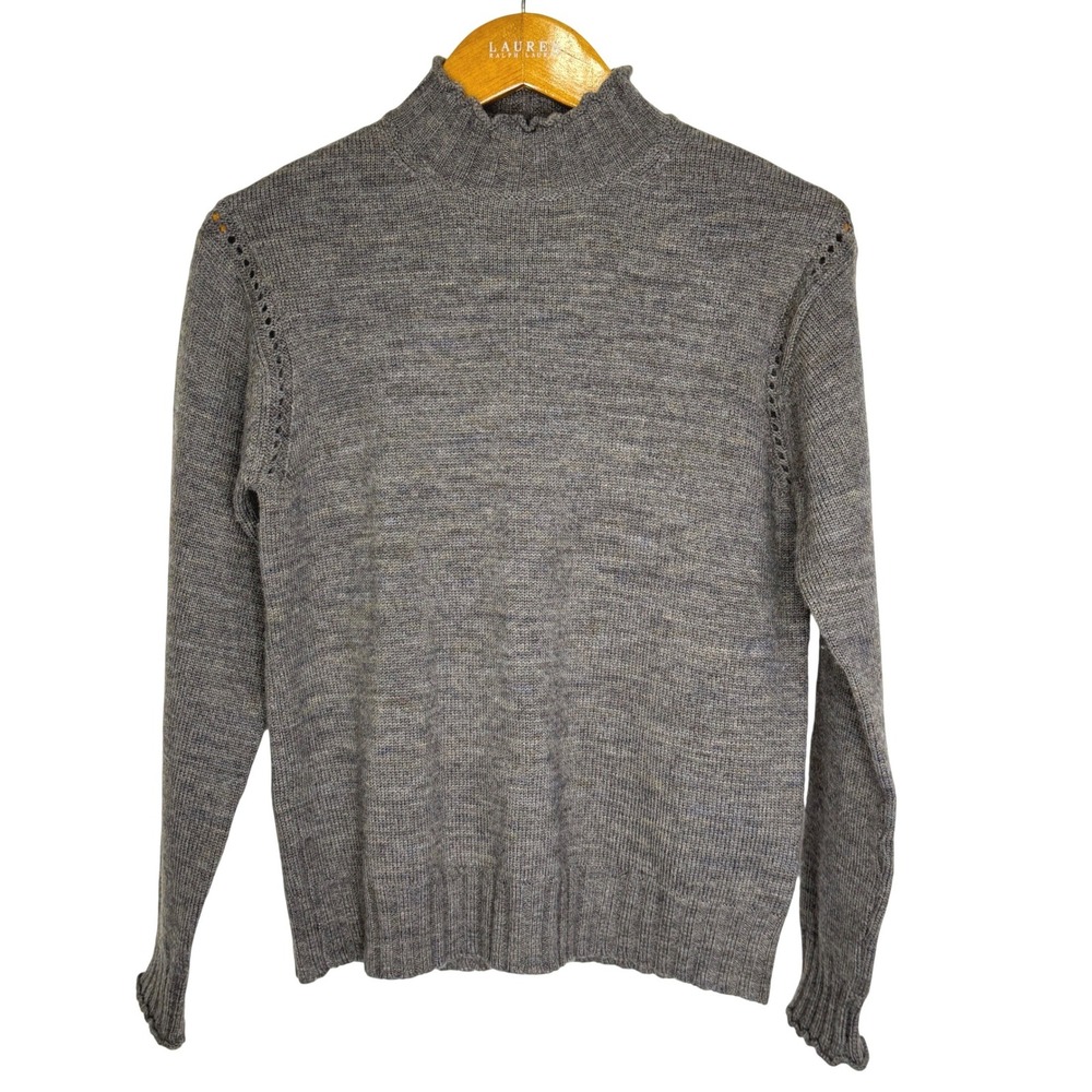 Alexa Chung for AG Mockneck Wool‎ Sweater Women's XS Brown/Gray
